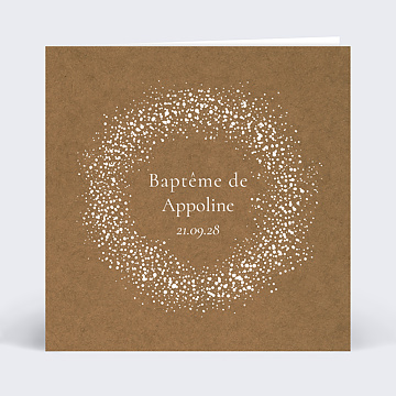 Faire-part Baptme Couronne Gypsophile