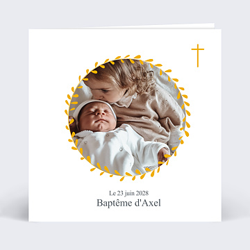 Faire-part Baptme Faire-part de Baptme Couronne