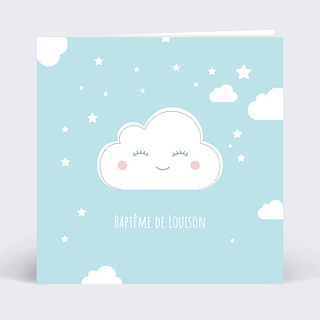 Faire-part Baptme Dcoupe Nuage