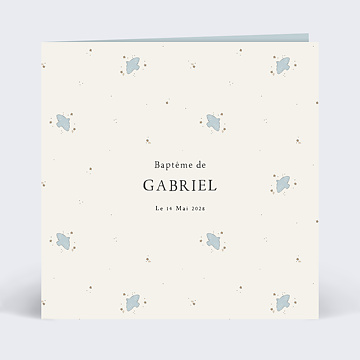 Faire-part Baptme Motif Colombes