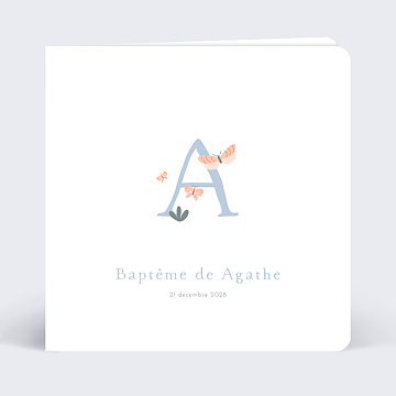 Faire-part Baptme Papillons
