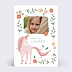 Faire-part baptême Licorne Fleurie