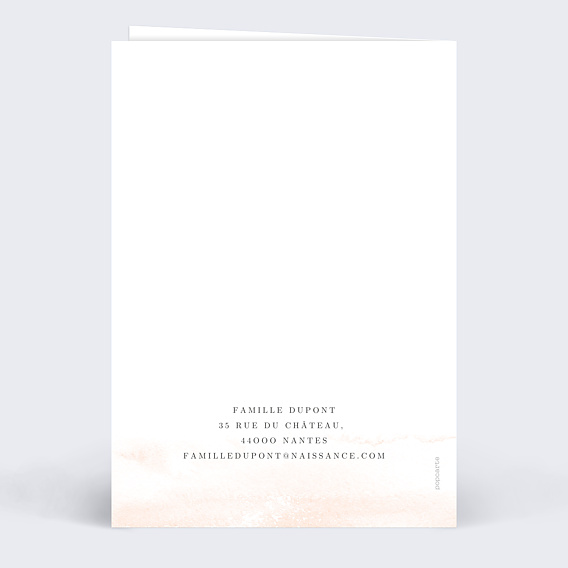 Faire-part baptême Brume Verso