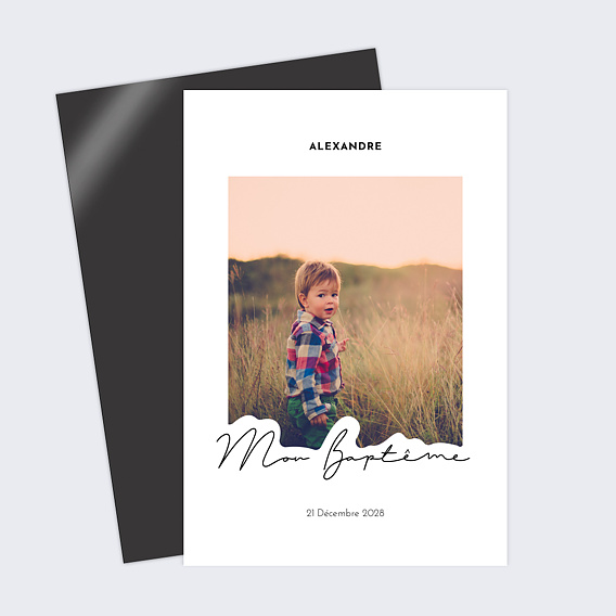 Faire-part baptême Calligraphie Originale Recto