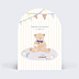 Faire-part Baptême Ourson Rayé