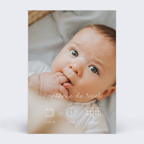 Faire-part baptême Certificat Vertical Recto