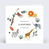 Faire-part baptême Couronne jungle Recto