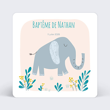 Faire-part Baptme Elphant Original