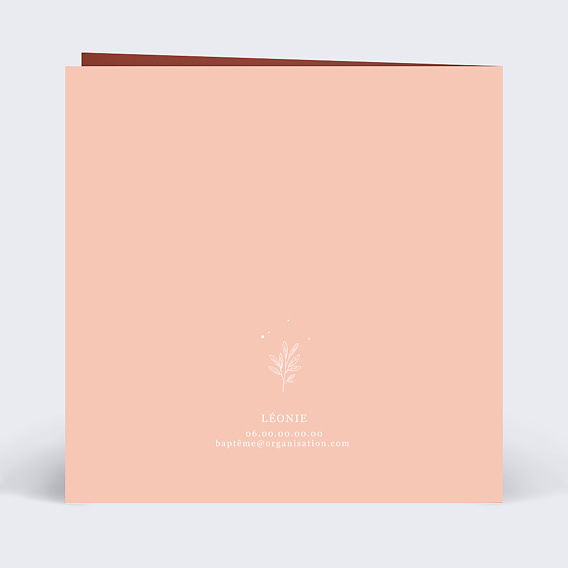 Faire-part baptême Liberty Léger Verso