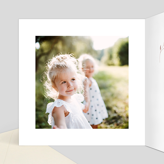 Faire-part baptême Tampon Primavera Intérieur Gauche