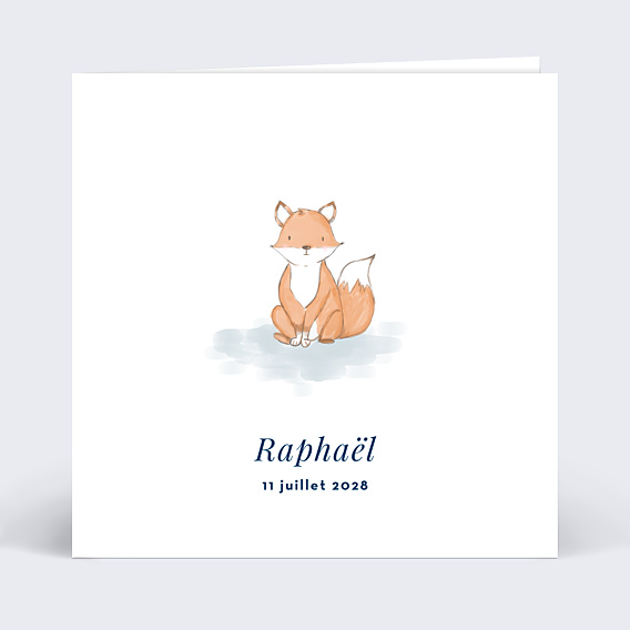 Faire-part Baptême Baby Fox