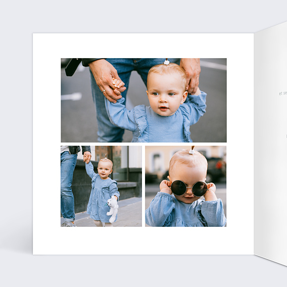 Faire-part baptême Jardin Printannier Intérieur Gauche