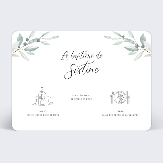 Faire-part baptême Un Jour Heureux