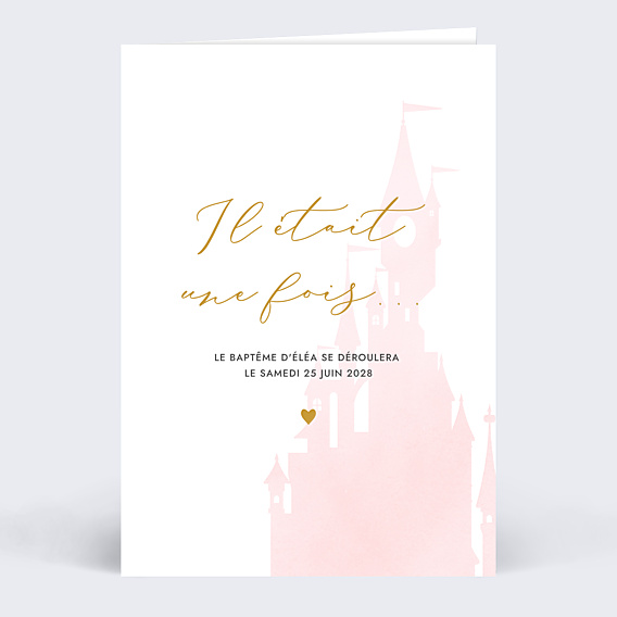 Faire-part baptême Château Rose