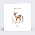 Faire-part Baptême Biche Fleurie