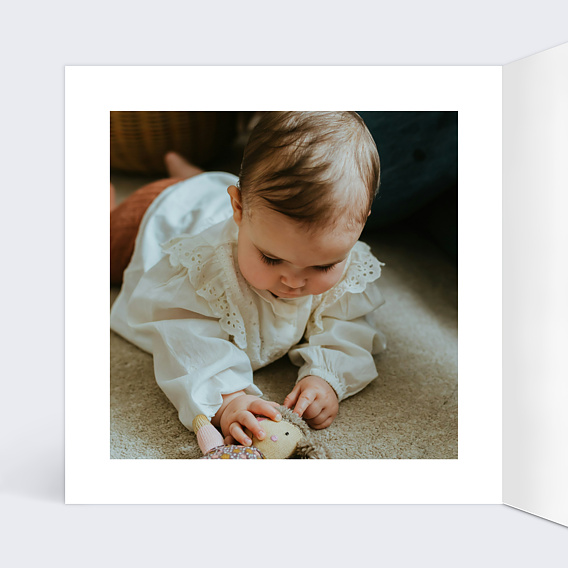 Faire-part baptême Biche Fleurie Intérieur Gauche