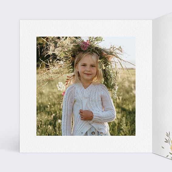 Faire-part baptême Bucolique Intérieur Gauche