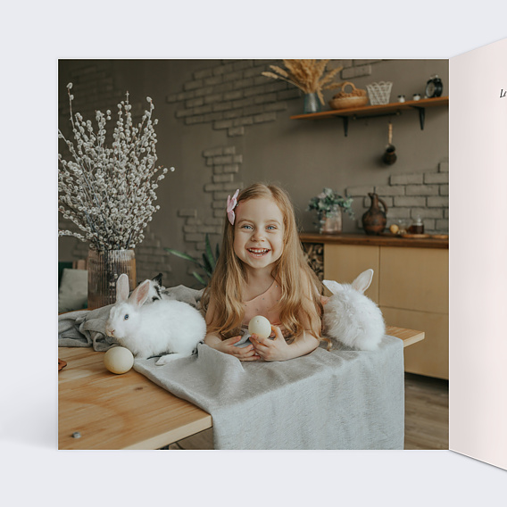 Faire-part baptême Carrosse Rose Intérieur Gauche