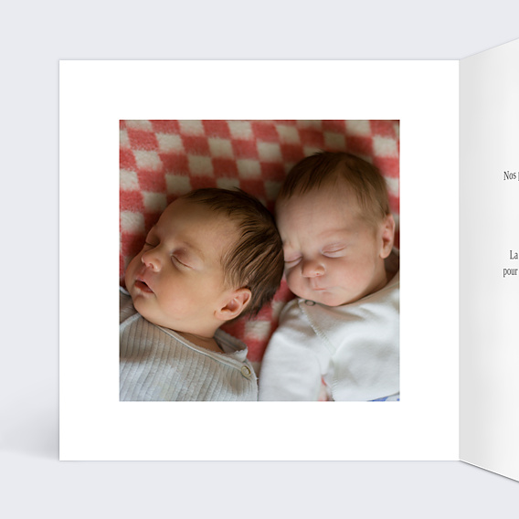 Faire-part baptême Coeur Bucolique Multi Intérieur Gauche