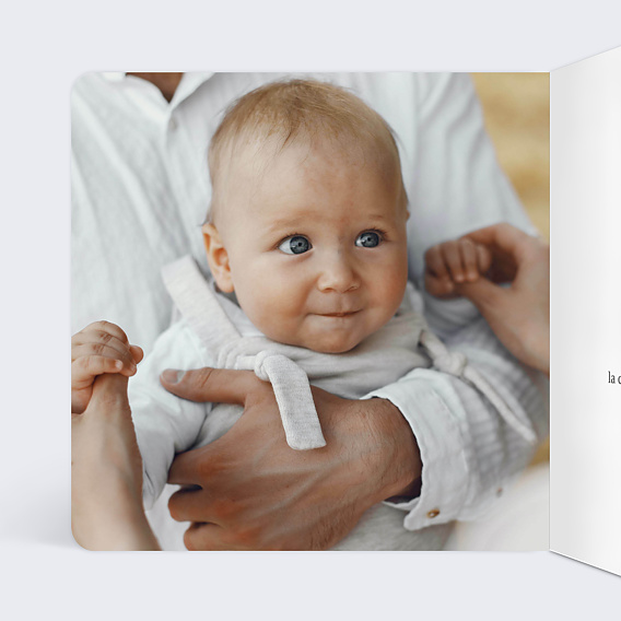 Faire-part baptême Couronne Ocre Eucalyptus Intérieur Gauche