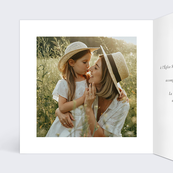 Faire-part baptême Couronne jardin sauvage Intérieur Gauche