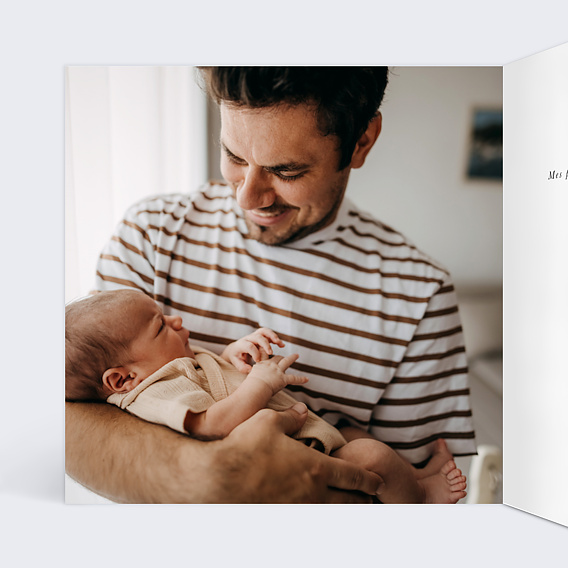 Faire-part baptême Couronne Ovale Fleurie Intérieur Gauche