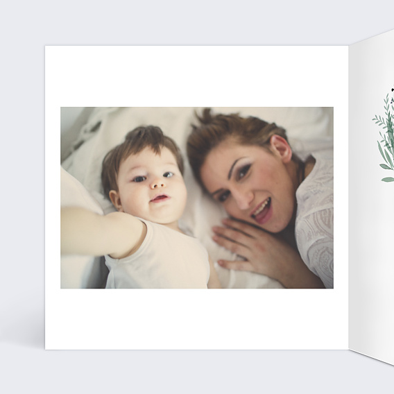 Faire-part baptême Couronne Verdoyante Intérieur Gauche