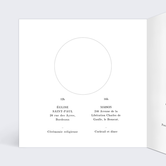 Faire-part baptême Découpe Couronnée Intérieur Gauche