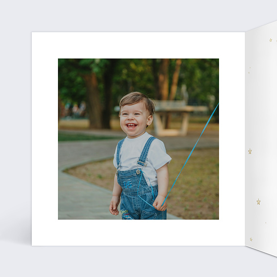 Faire-part baptême Lapin Mignon Intérieur Gauche