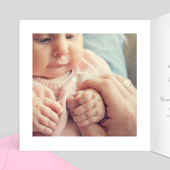 Faire-part baptême Faire-part baptême Nappe liberty Intérieur Gauche