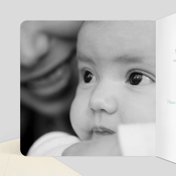 Faire-part baptême Tout doux Intérieur Gauche