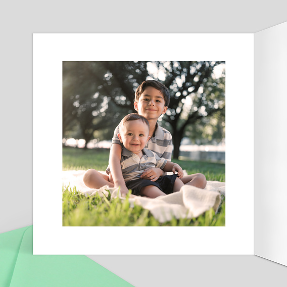 Faire-part baptême Tampon Garden Intérieur Gauche