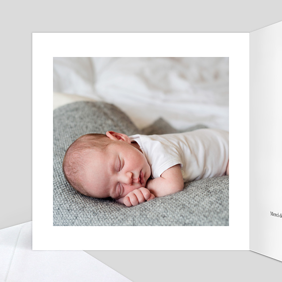 Faire-part baptême Tirets Intérieur Gauche