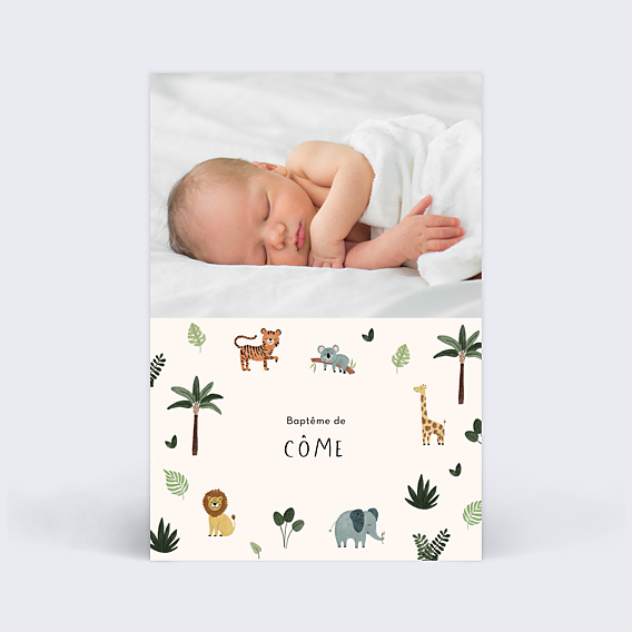 Faire-part Baptême Petite Jungle