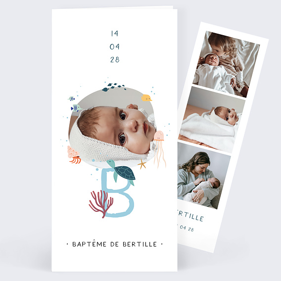 Faire-part baptême Sous l'Océan