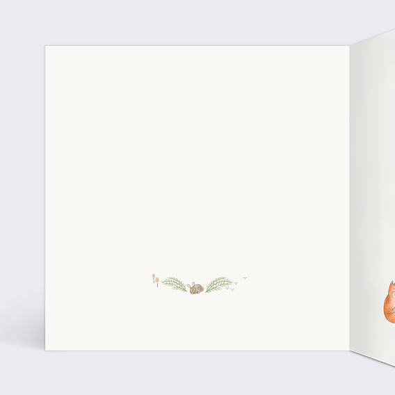 Faire-part baptême Couronne Renard Intérieur Gauche