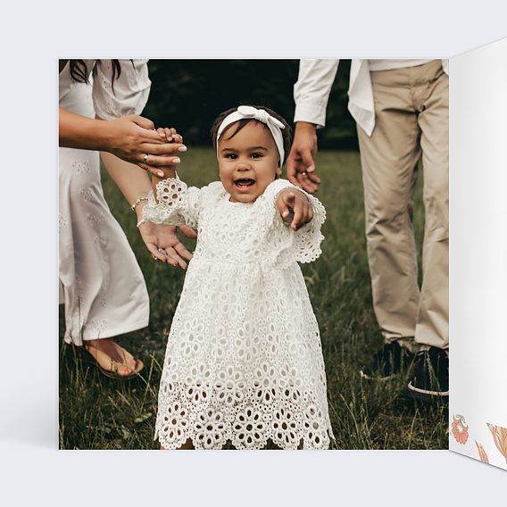 Faire-part baptême Liberty Bohème Intérieur Gauche