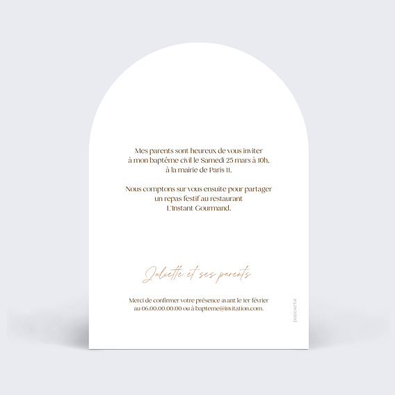 Faire-part baptême Flower of Fall avec Photo Verso