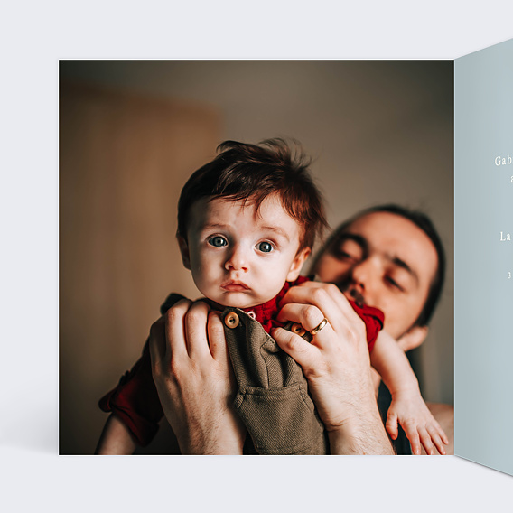 Faire-part baptême Motif Colombes Intérieur Gauche