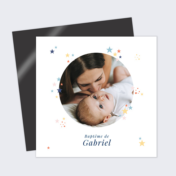 Faire-part baptême Petites Étoiles