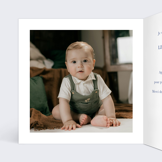 Faire-part baptême Liberty Hiver Intérieur Gauche