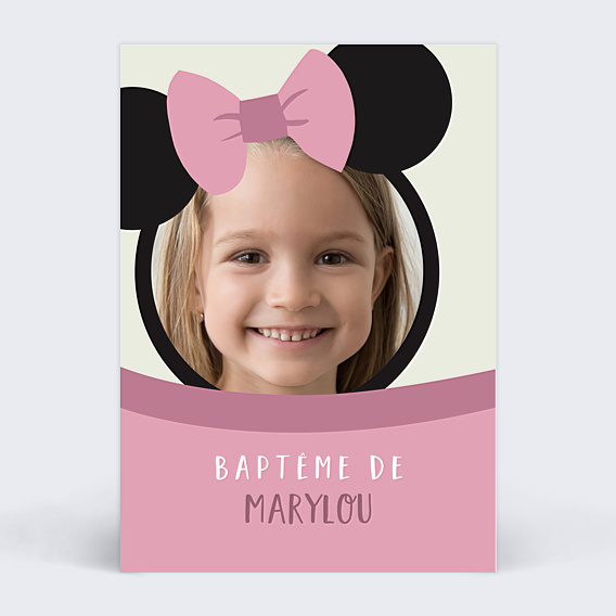 Faire-part baptême Minnie