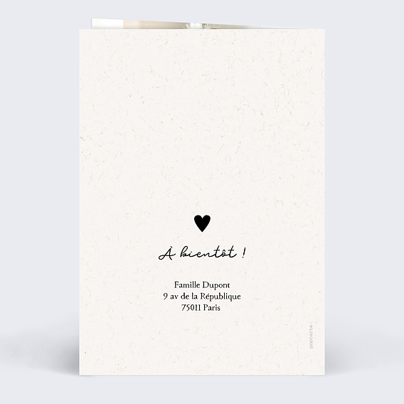 Faire-part baptême Douce Fratrie Verso