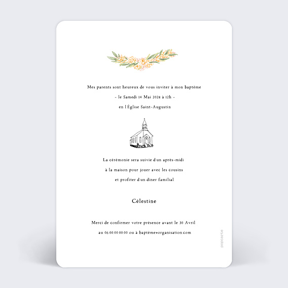 Faire-part Baptême Couronne de Baptême