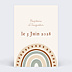 Faire-part Baptême Arc-en-ciel beige