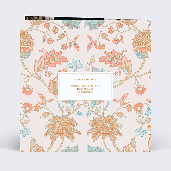 Faire-part baptême Liberty Bohème Verso