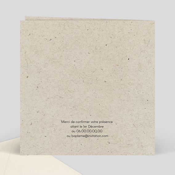 Faire-part baptême Pêle Mêle Coton Verso