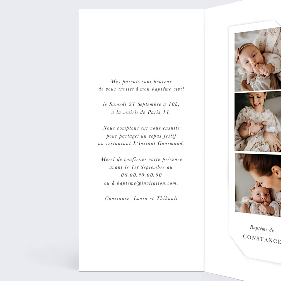 Faire-part baptême Amis de la jungle Intérieur Gauche