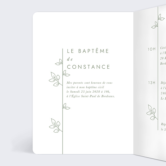 Faire-part Baptême Printemps