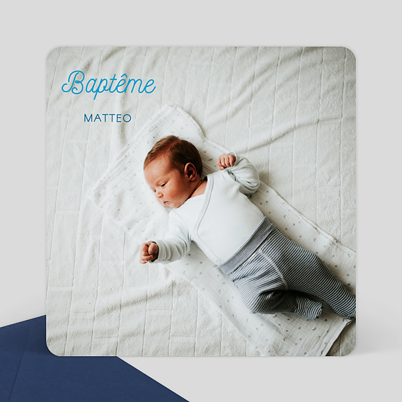 Faire-part baptême Peinture Moderne Verso